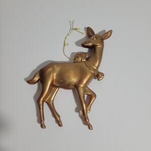 Faux Metal Winter Reindeer Christmas Ornament